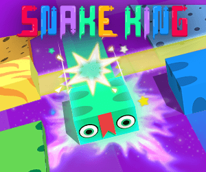 Snake King - Bunter Hintergrund mit Pixel-Schlange