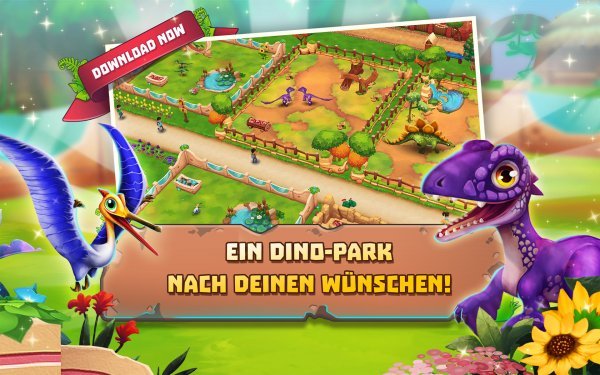 Dinosaur Park 2 Dinos im Dschungel vor einem Spiel-Screenshot