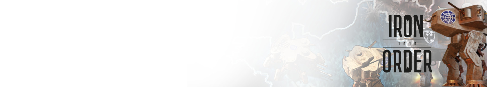 Iron Order Mech steht vor einer Weltkarte